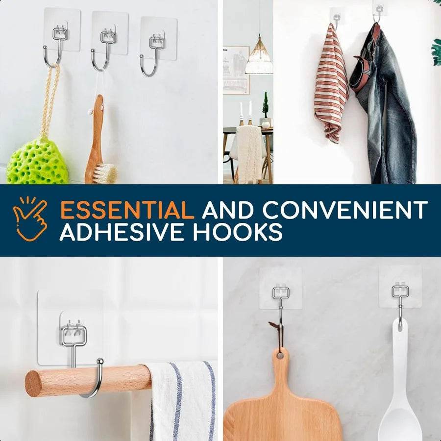 Adhesive Large Wall Hooks for Hanging Heavy Duty Holding 22 lbs - Loft&Timber