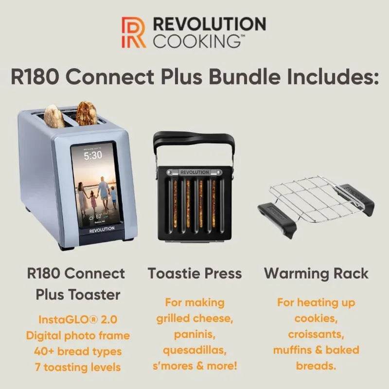Revolution R180 Connect Plus Smart Toaster Bundle with Toastie Press & Warming Rack