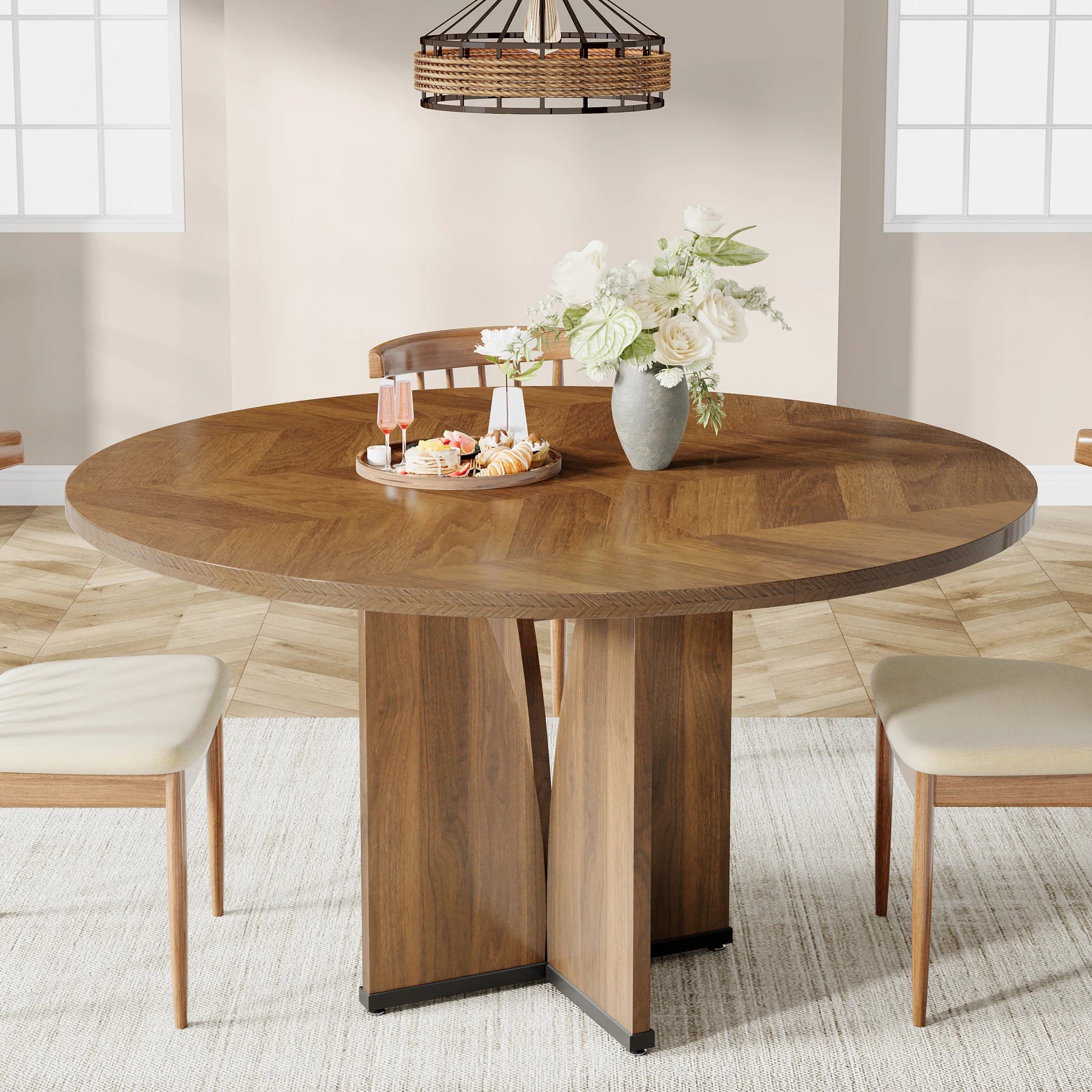 Tribesigns 39" Round Conference Table for 4 - Loft&Timber