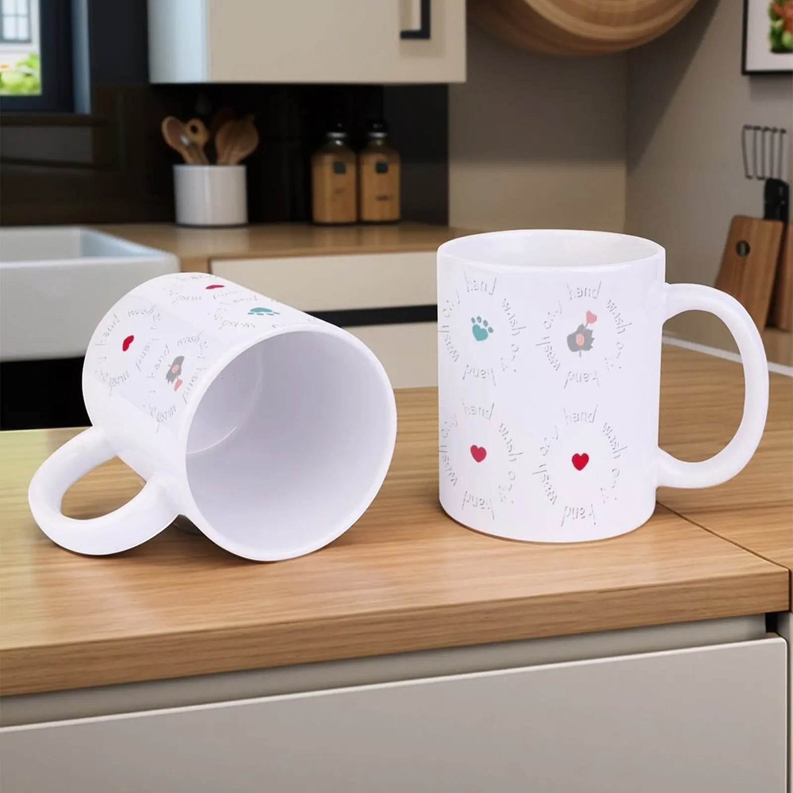 Stickers With A Cat And Paw Prints Cute Mugs, 330ml - Loft&Timber