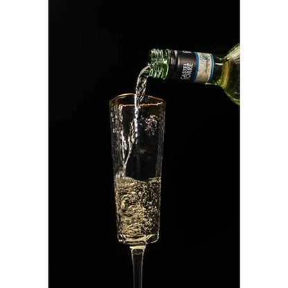 Gold Rimmed Champagne Flutes Set of 4 6oz Handblown - Loft&Timber