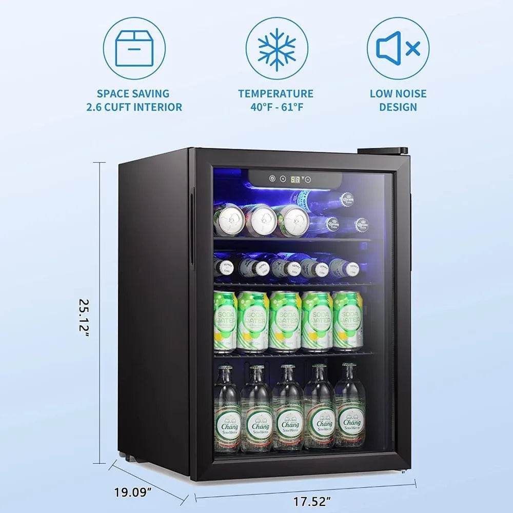 Mini Fridge-95 Can Beverage Refrigerator Wine Cooler - Loft&Timber