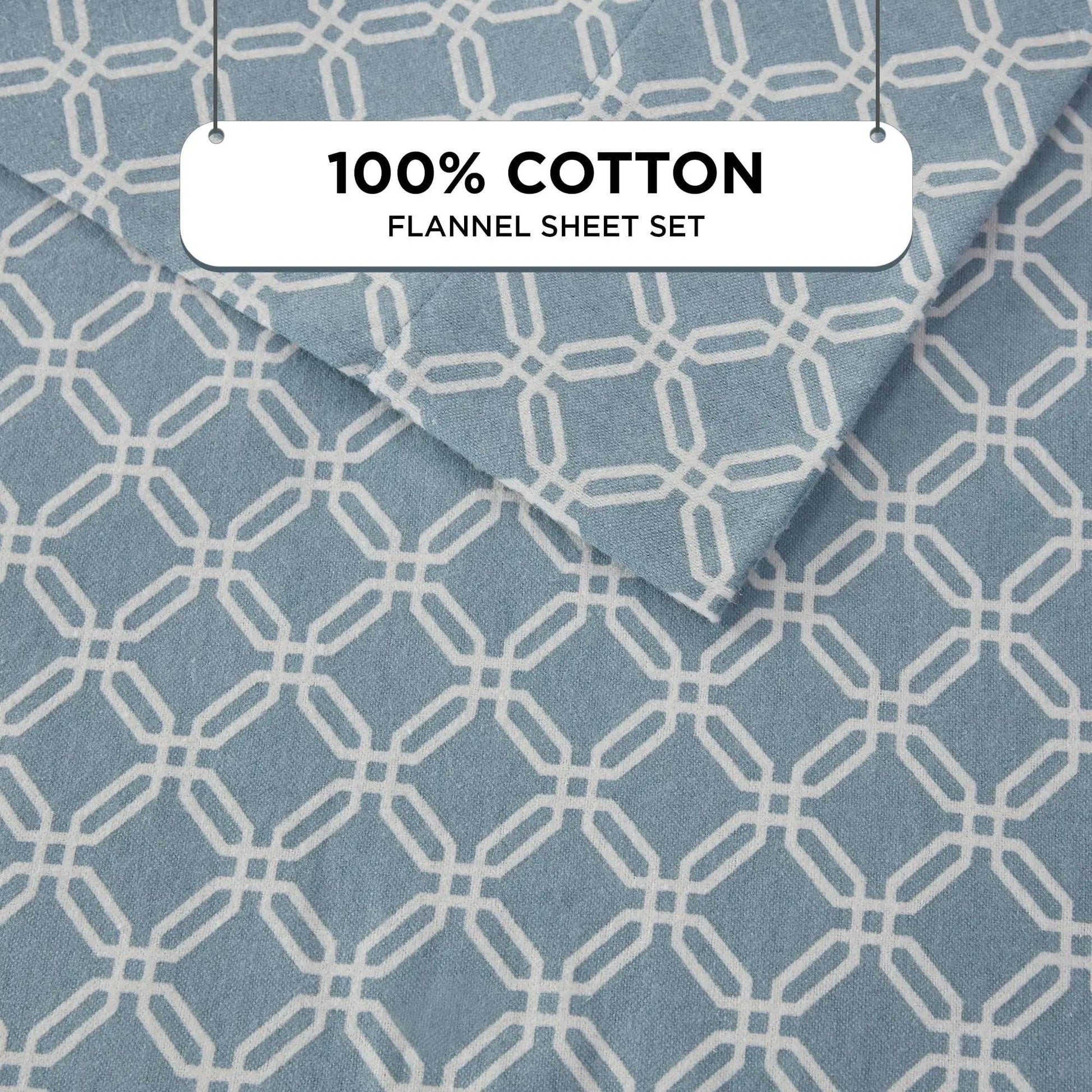 Queen Size Bed Sheets Set, 4-Piece Cozy Cotton Flannel Sheets Set Queen - Loft&Timber