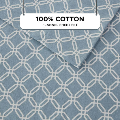 Queen Size Bed Sheets Set, 4-Piece Cozy Cotton Flannel Sheets Set Queen - Loft&Timber