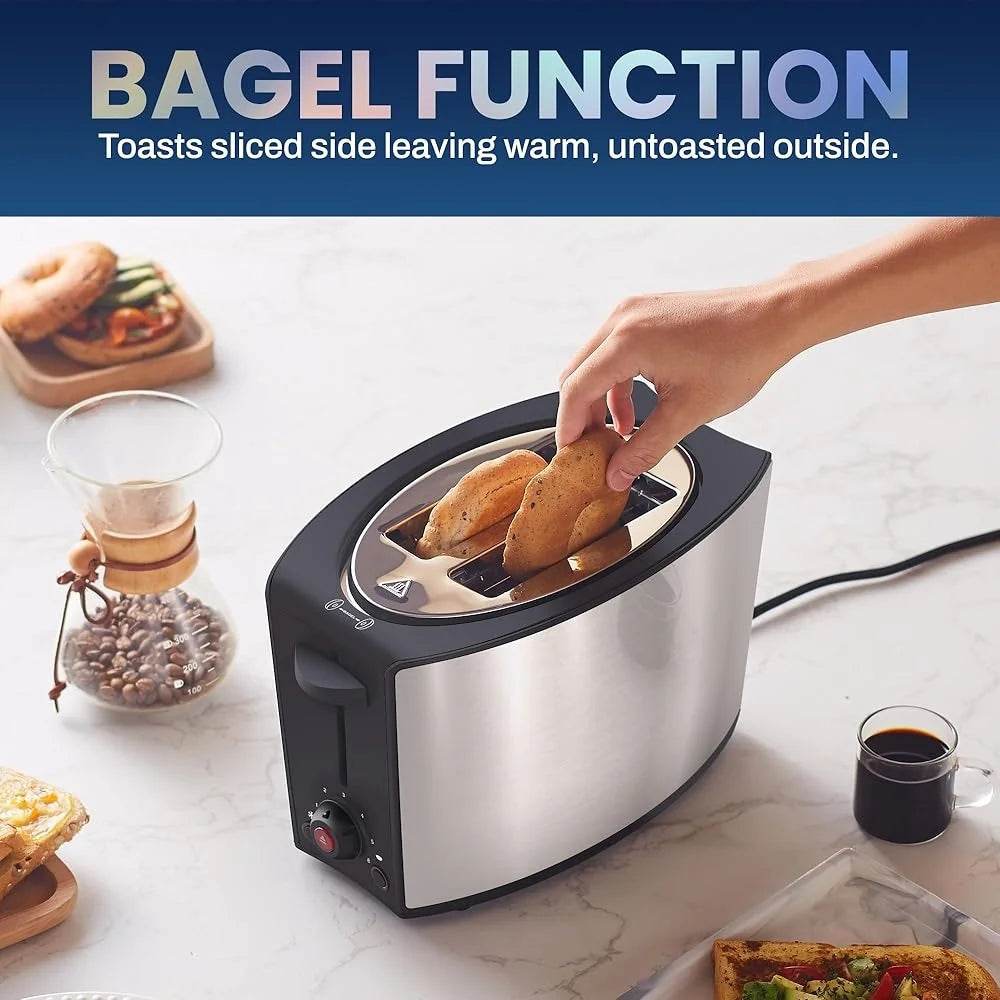 Extra Wide 2 Slice Toaster with 1.25 Inch Slots