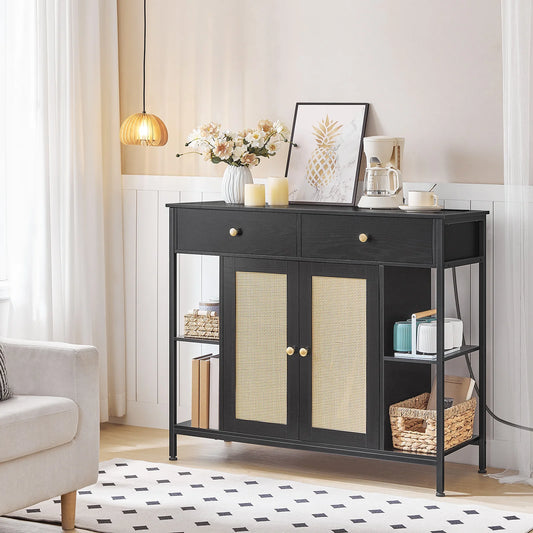 42" HOOBRO Sideboard Buffet Cabinet with Charging Station - Loft&Timber