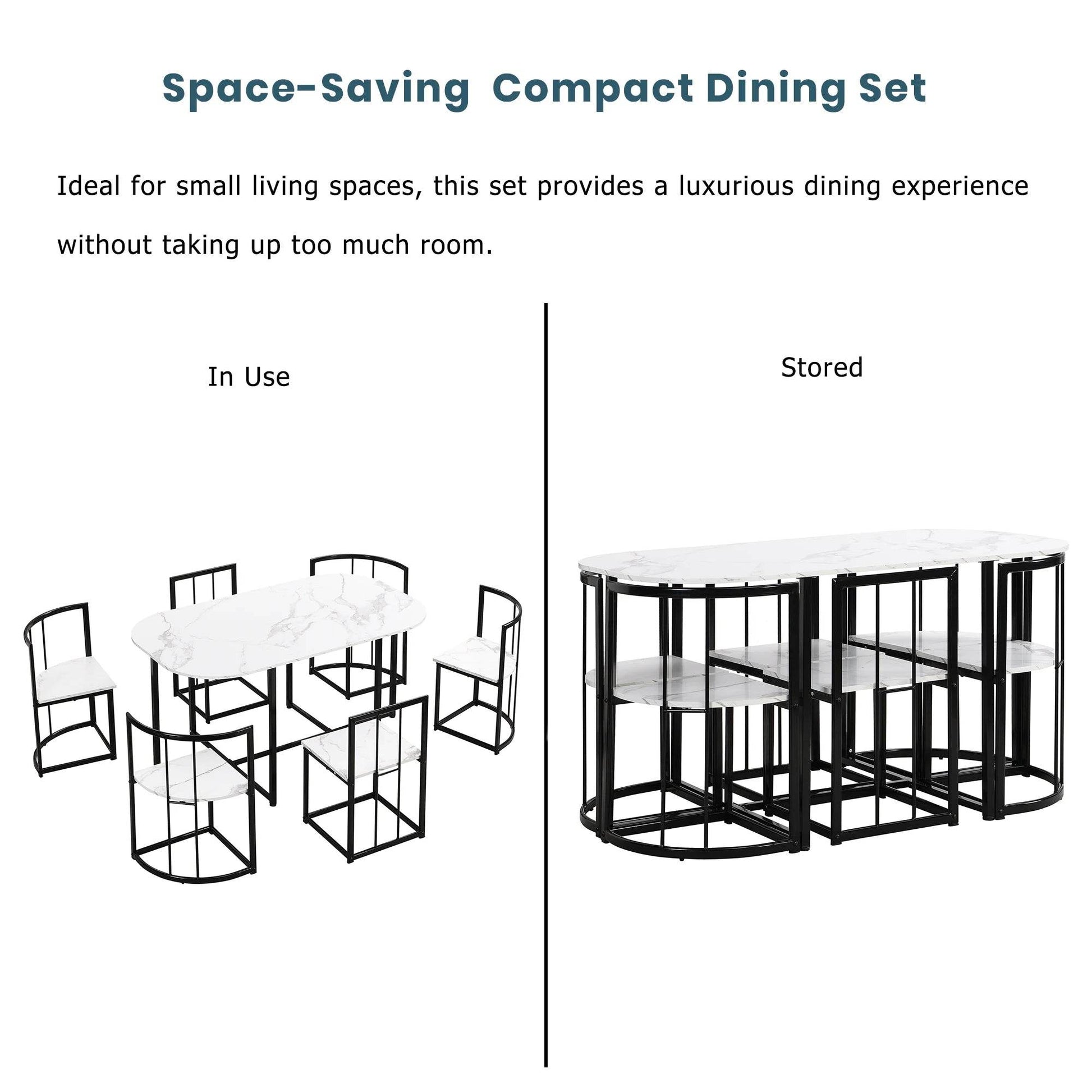 TOPMAX Modern 7-Piece Dining Table Set - Loft&Timber