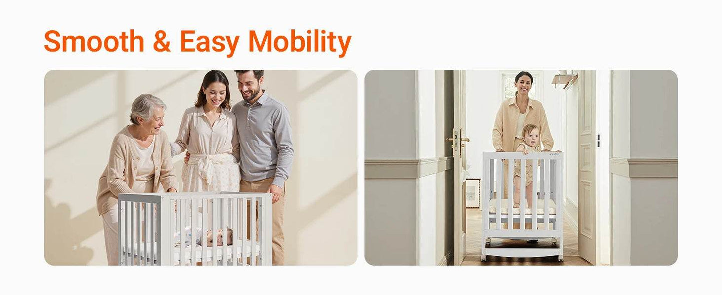11-In-1 Convertible Mini Cradle to Full Size Crib - Loft&Timber