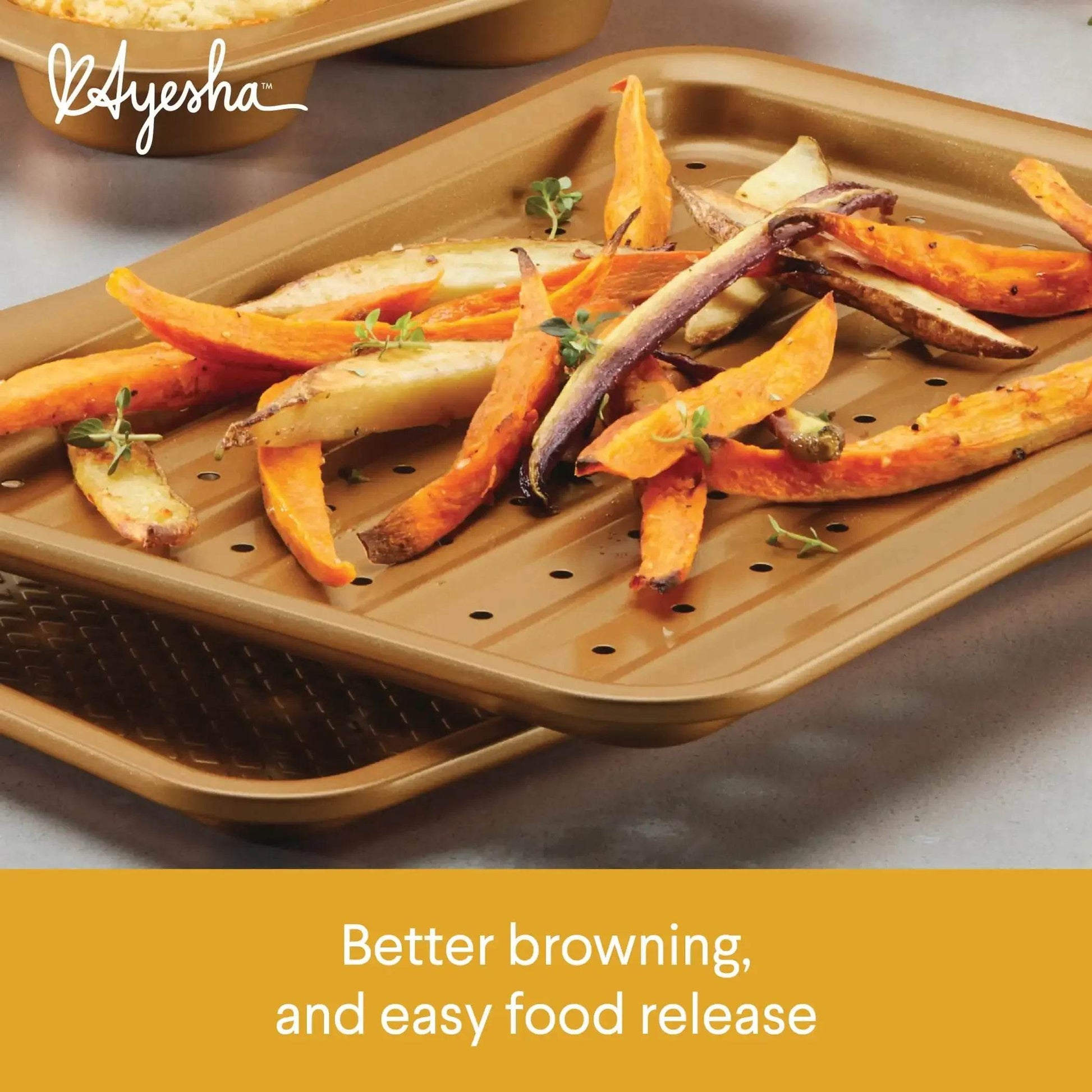 Ayesha 4-Piece Bakeware Toaster Oven Baking Set, Copper - Loft&Timber