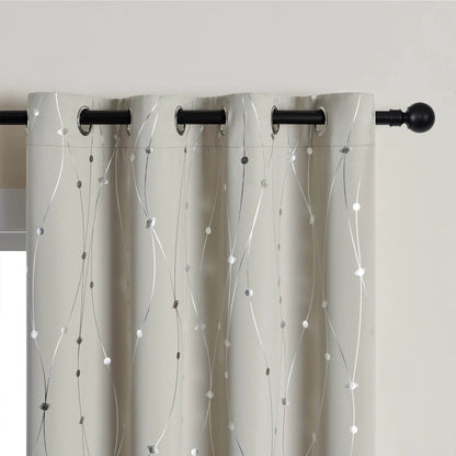 Pack Of 2 Sliver Print Blackout Curtains - Loft&Timber