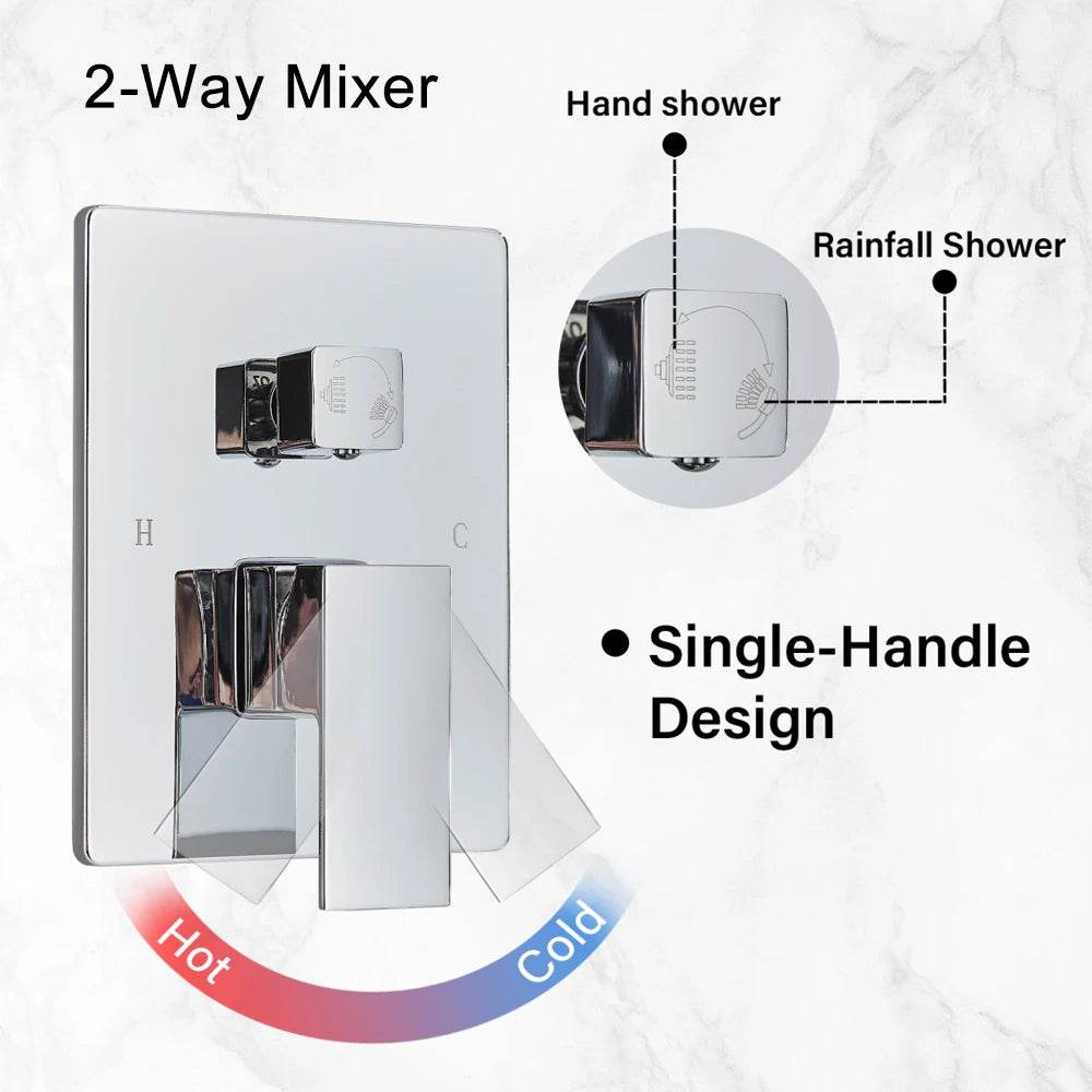 Chrome Bathroom Shower Faucet Set - Loft&Timber