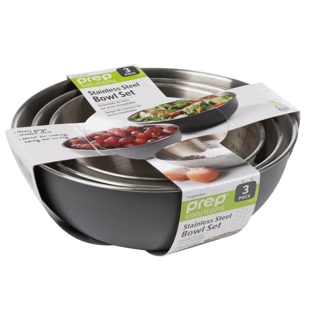 3 Piece Stainless Steel Mixing Bowl Set - Loft&Timber