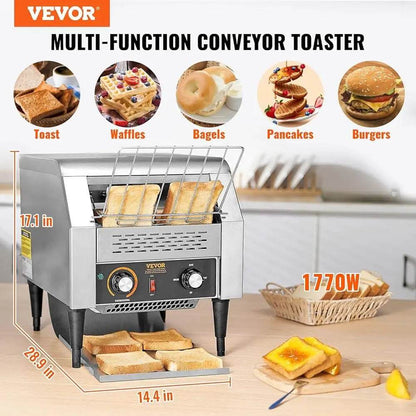 Commercial Conveyor Toaster 300 Slices Per Hour Heavy Duty Stainless Steel Toaster Oven - Loft&Timber
