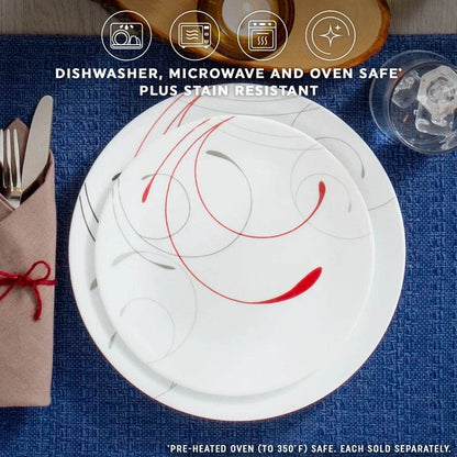 8.5 Inch Glass Salad Plate Set of 6 Durable Stackable Microwave Dishwasher Safe