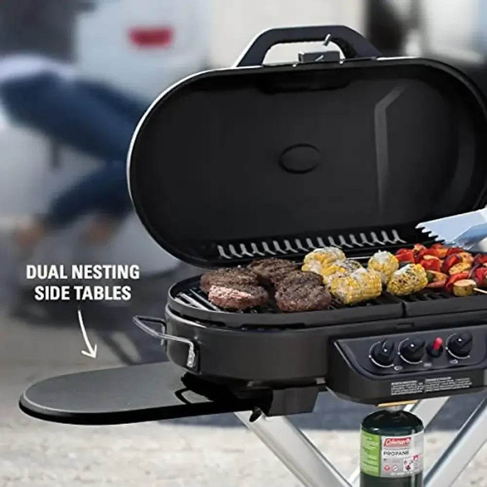 Portable Stand-Up Propane Grill with 3 Adjustable Burners & Instastart Push-Button Ignition 20,000 BTUs 285 sq.in. - Loft&Timber