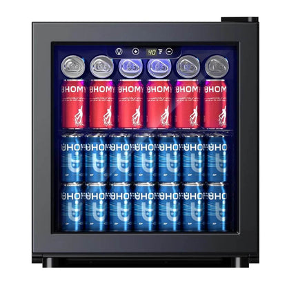 50 Can Mini Beverage Refrigerator Cooler Adjustable Temperature LED Light - Loft&Timber