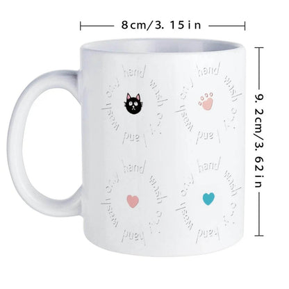 Stickers With A Cat And Paw Prints Cute Mugs, 330ml - Loft&Timber