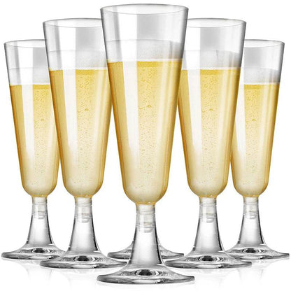 5pcs 5OZ Champagne Cup Disposable Plastic Flutes - Loft&Timber