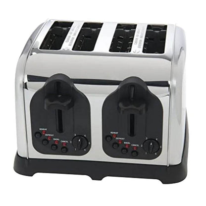 4 Slot Toaster with Adjustable Browning Control and Durable Stainless