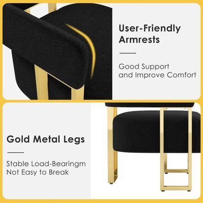 Modern Black and Gold Accent Chair Set of 2 - Loft&Timber