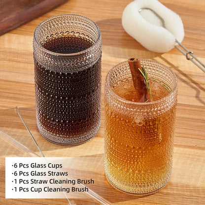 16oz Hobnail Drinking Glasses Set of 6 - Loft&Timber