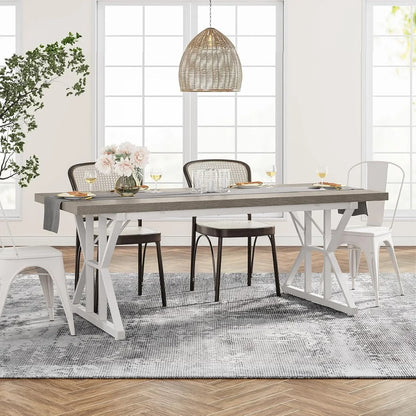 Farmhouse Dining Table for 6 People, 70.8" - Loft&Timber