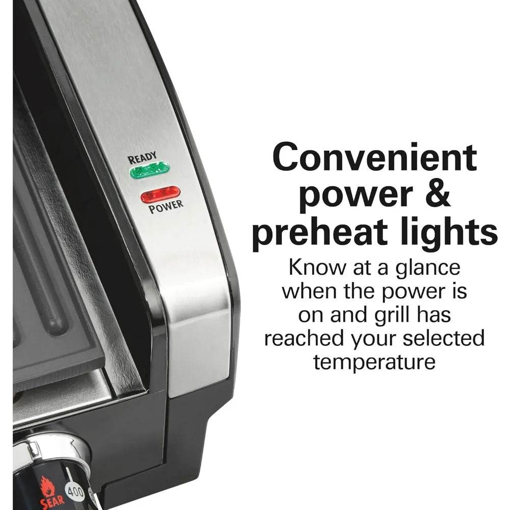 Hamilton Beach Electric Indoor Searing Grill with Viewing Window & Adjustable Temperature Control to 450F - Loft&Timber