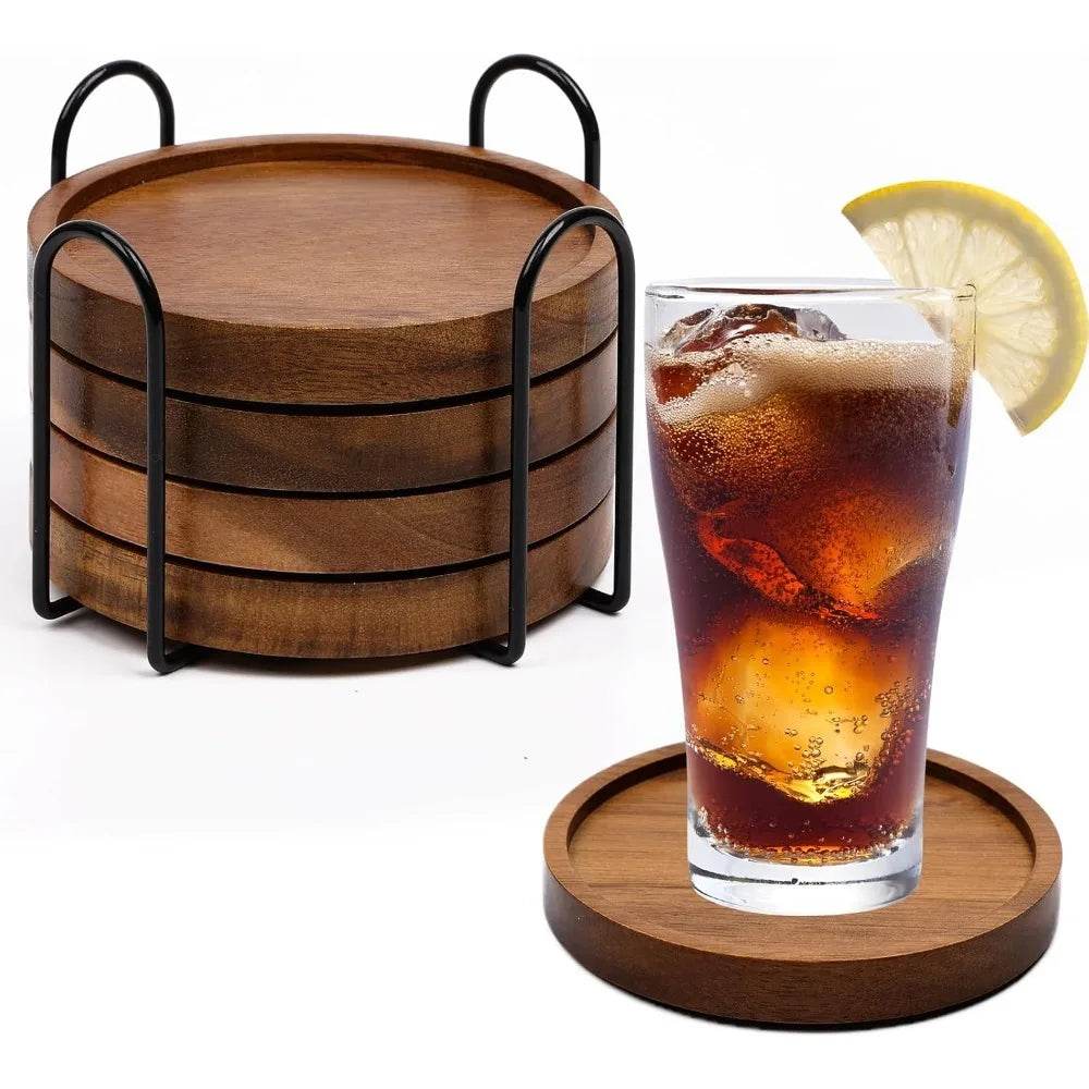4 Pcs Wood Coasters for Drinks Absorbent - Loft&Timber