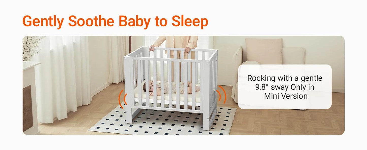 11-In-1 Convertible Mini Cradle to Full Size Crib - Loft&Timber