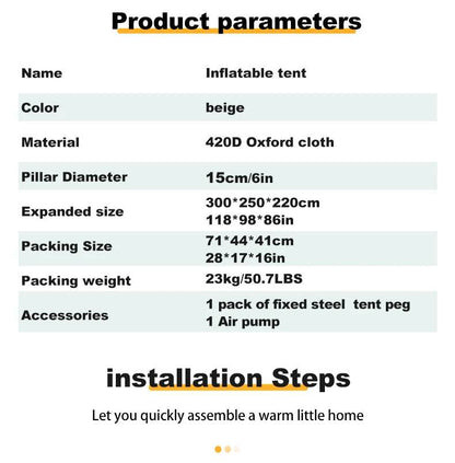 Inflatable Camping Tent - Loft&Timber