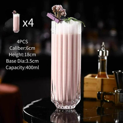 Korean Style Stripe Bud Cocktail Glasses Cup - Loft&Timber