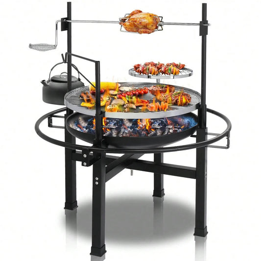 Heavy Duty Cast Iron Charcoal Grill Tabletop BBQ Grill Stove for Camping Picnic - Loft&Timber
