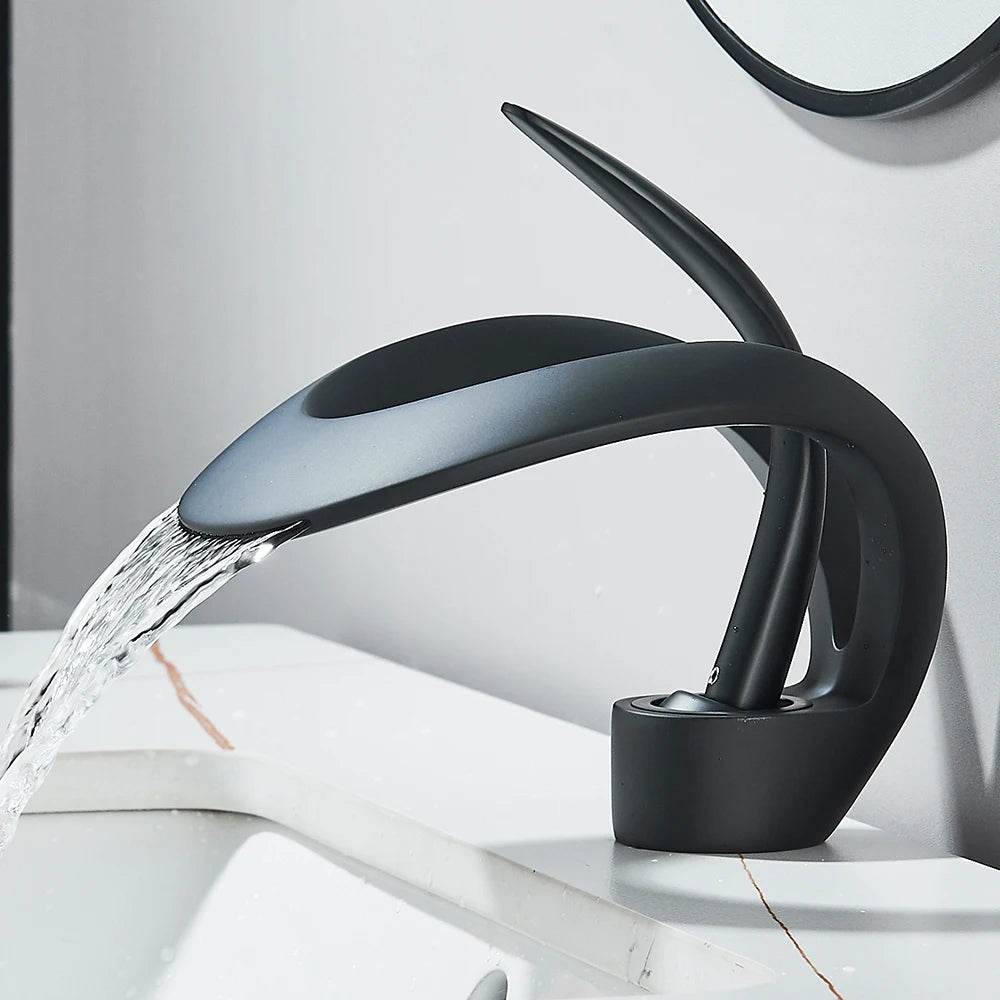 Solid Brass Waterfall Basin Faucet Single Handle - Loft&Timber