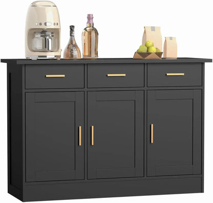 47" Buffet Cabinet; Black - Loft&Timber