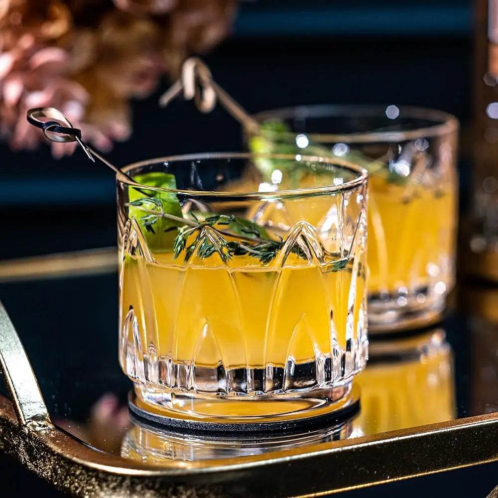 Vintage Art D Crystal Lowball Cocktail Glasses, Set Of 4 - Loft&Timber