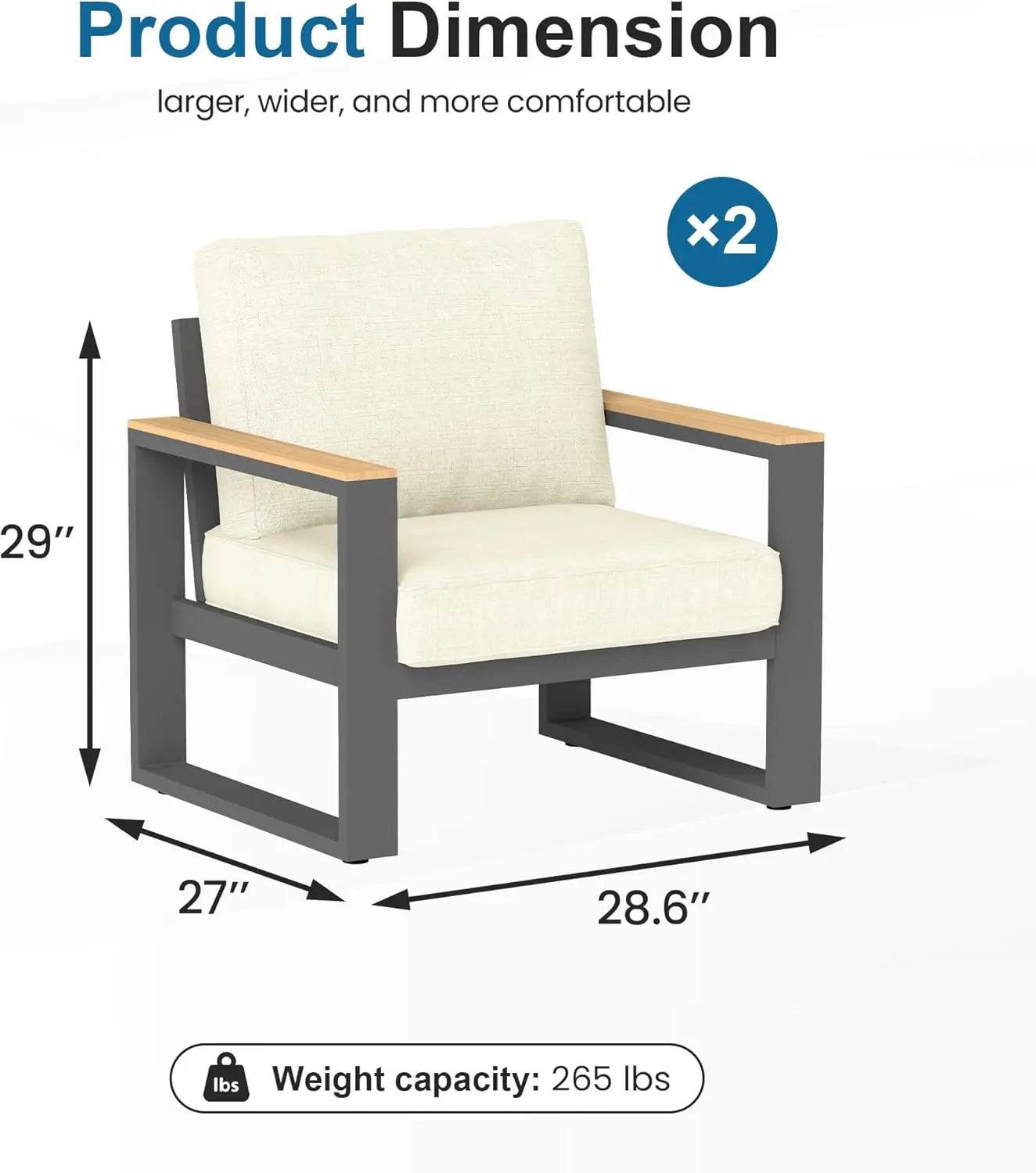 Aluminum Outdoor Patio Chairs 2 - Loft&Timber