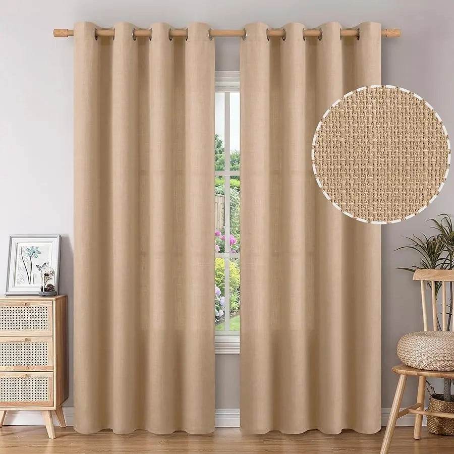 Tan Curtains 84 Inch - Light Filtering - Loft&Timber