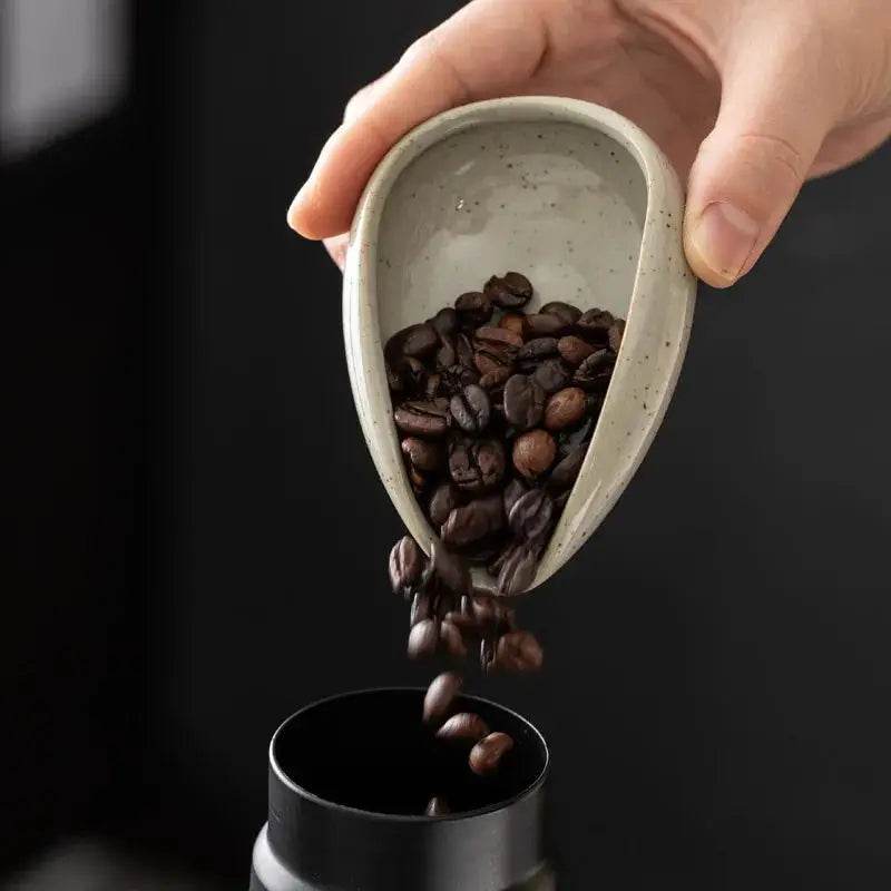 Ceramic Coffee Bean Dosing Cup Tray - Pottery Espresso Scoop for Precision Coffee Brewing - Loft&Timber