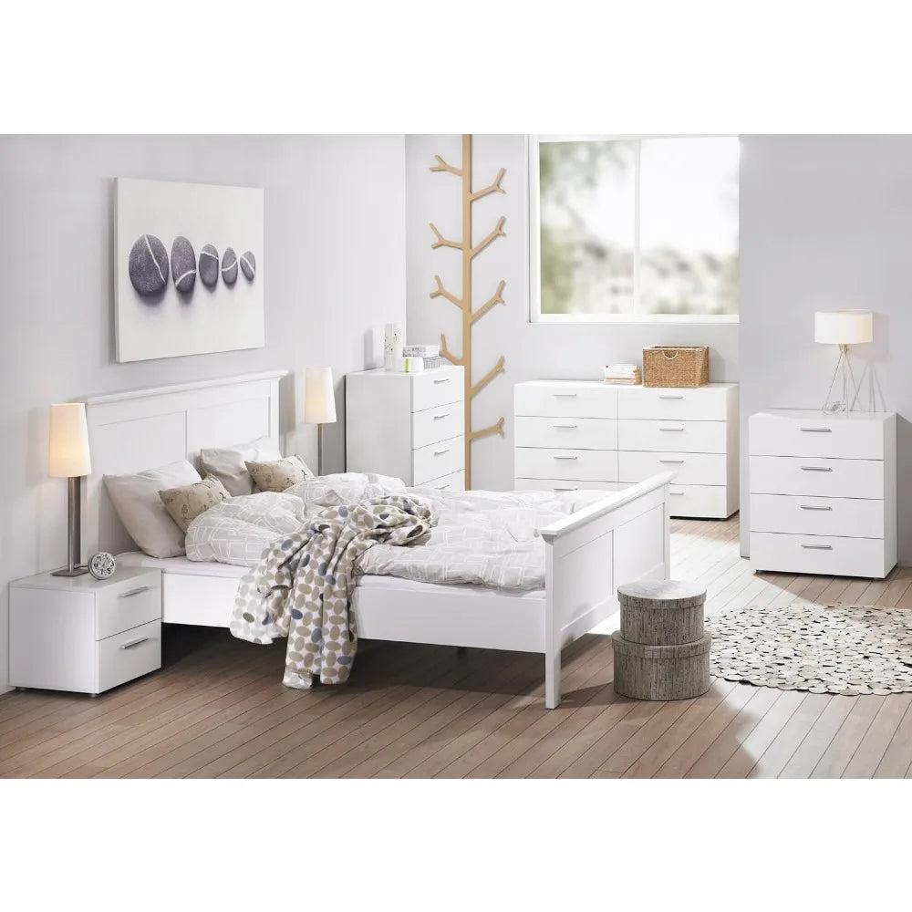 White Small Two-Drawer Nightstand by Tvilum