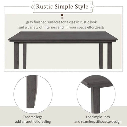 Wood 6-Piece Dining Table Set - Loft&Timber