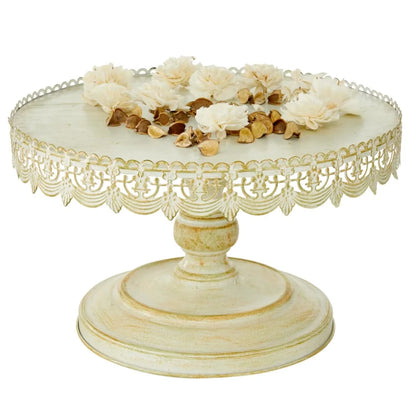 16" x 9" White Metal Decorative Stand - Loft&Timber
