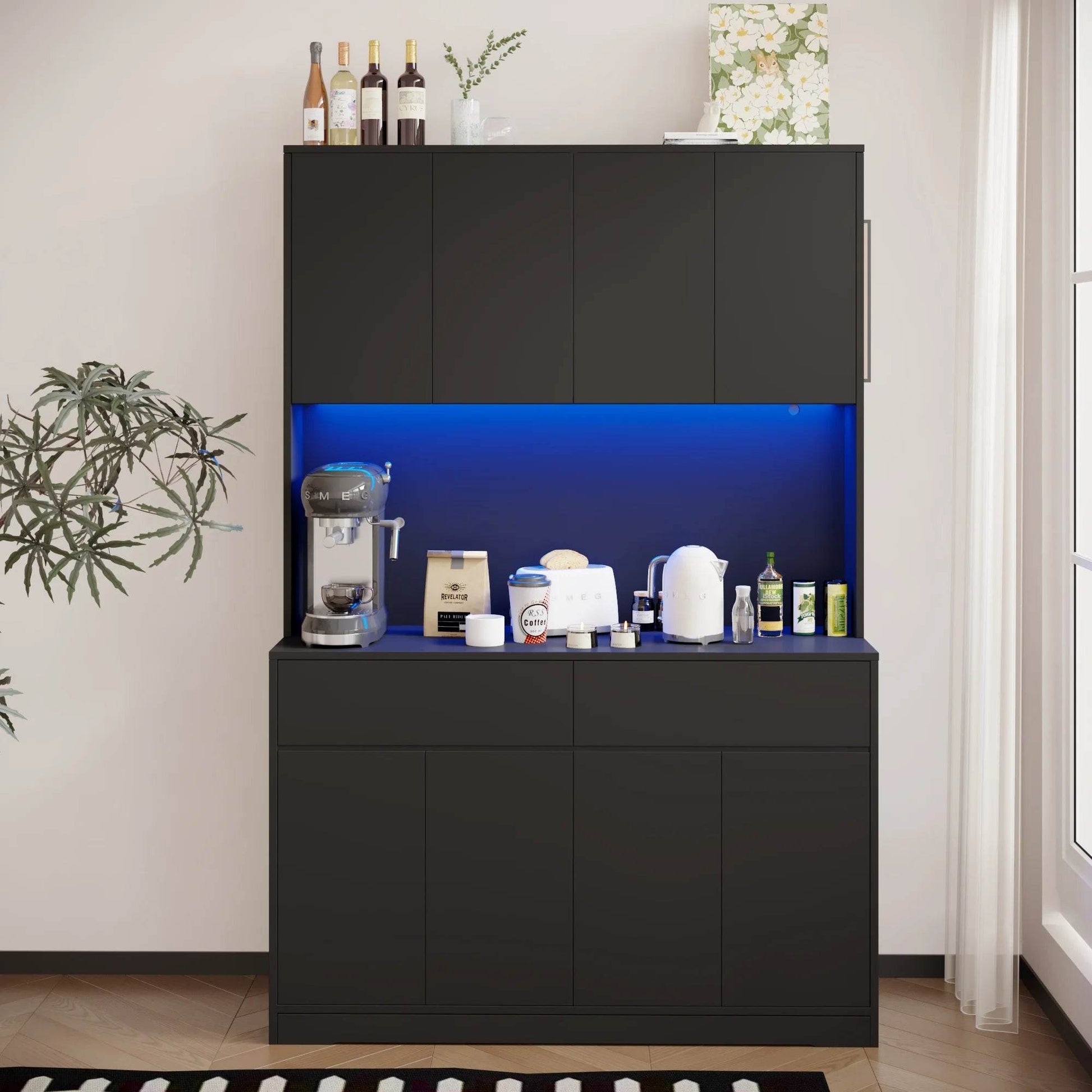 71'' Tall Kitchen Pantry with LED Lights - Loft&Timber