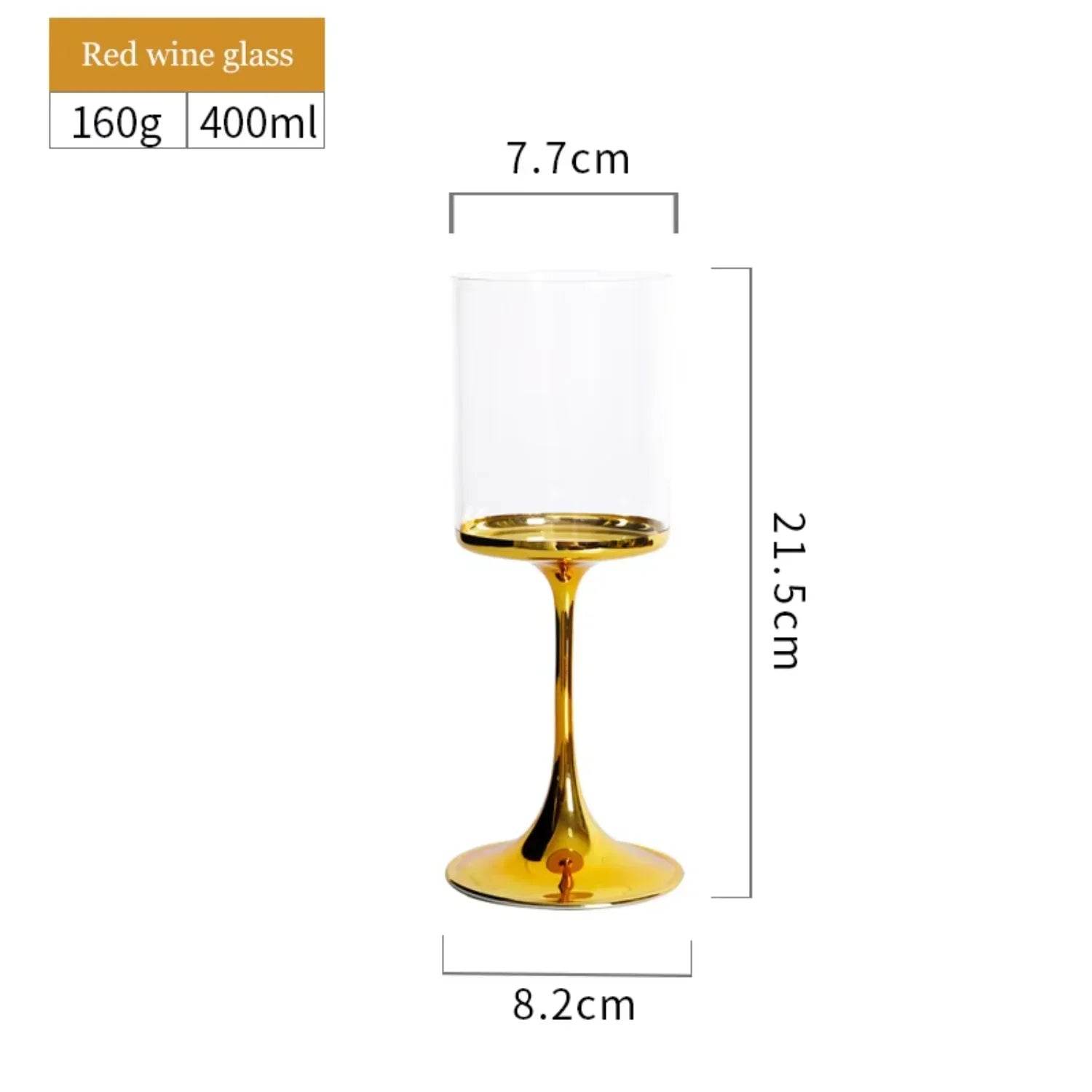 Gift champagne goblets Gold plating wine glasses - Loft&Timber