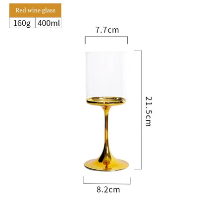 Gift champagne goblets Gold plating wine glasses - Loft&Timber