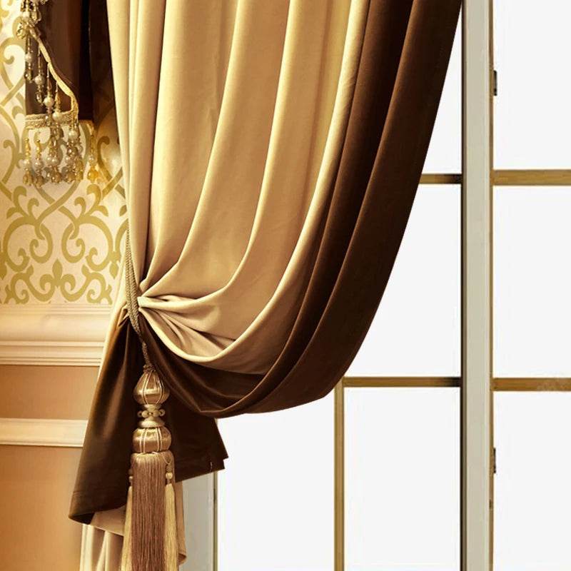 2pcs curtain light luxury European floor curtain, no valance - Loft&Timber