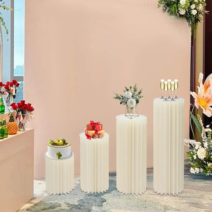 4Pcs Foldable Cardboard Flower or cake Stand (40+60+80+100cm) - Loft&Timber