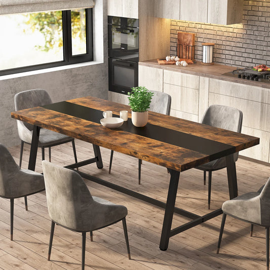Tribesigns Dining Table for 8 People, 70.87" Rectangular Wood Kitchen Table - Loft&Timber