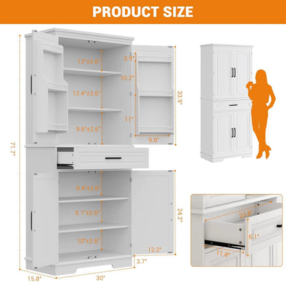 72" Large Pantry with Drawers - Loft&Timber