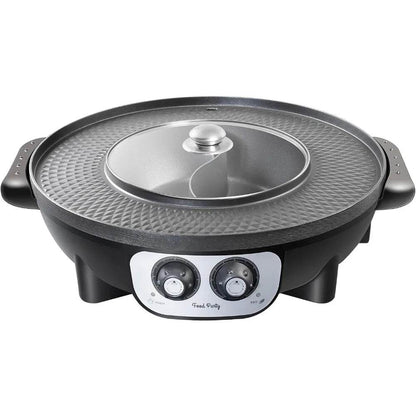 Electric 2-in-1 Hot Pot and Grill Combo: Smokeless, 110V, 1700W - Loft&Timber