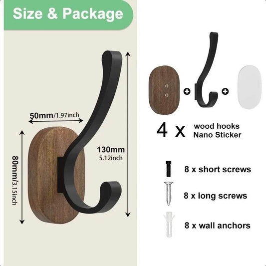 Key & Coat 4 Pack Wall Mount - Loft&Timber